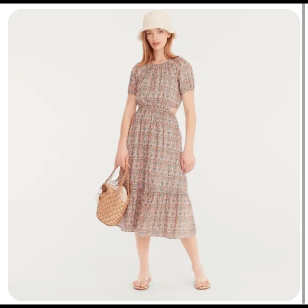 J.Crew side cutout organic cotton dress in Liberty Giorgio Duke print